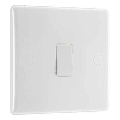 BG Nexus 1 Gang 20A 2 Pole Switch White & 50mm Pattress Back Box
