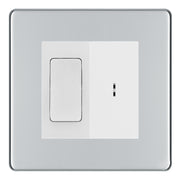 BG Screwless Polished Chrome 20A Secret Key Switch with 20A Double Pole Switch - White Insert