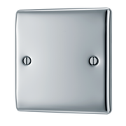 BG NPC94 Nexus Metal Polished Chrome 1 Gang Blanking Plate by British General (BG-NPC94-Shopify-SA_1)