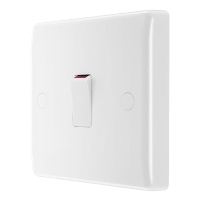 BG Nexus 20A 2 Pole Flex Outlet Switch White & 32mm Pattress Back Box