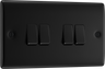 BG NFB44 Nexus Metal Matt Black 4 Gang 20A 16AX 2 Way Plate Switch by British General (BG-NFB44-Shopify-SA_1)