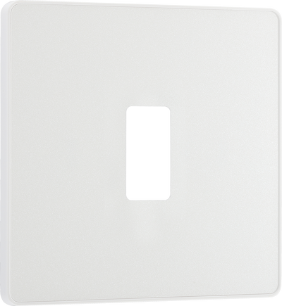 BG RPCDCL1W Evolve Grid Pearlescent White 1 Module Square Front Plate - White Trim