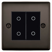 BG Nexus Black Nickel Double Secondary Touch Dimmer Switch Black Inserts NBNTDS2B by British General (BG-EMTDSB+NBNEMS2)