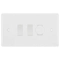 BG Nexus White Moulded 3 Gang Light Switch Grid – 1x Trailing-Edge LED Dimmer, 1x Intermediate, 1x 2-Way Switch