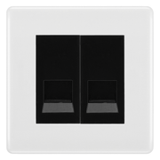 BG White Moulded Double Master Telephone Socket – Black Insert by British General (BG-NWMBTM2B)