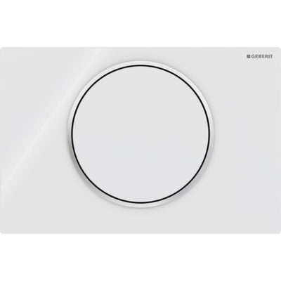 Geberit Sigma10 Round WC Single Flush Plate - Matt & Gloss White - 115.758.KJ.5