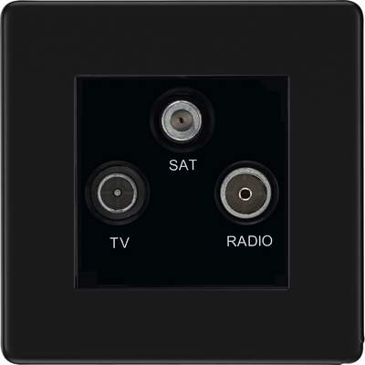 BG Nexus Screwless Matt Black TV/FM/SAT Socket FFB67B by BG Nexus (BG-FFB67B)