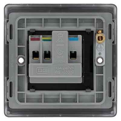 BG Nexus Matt Black 13A Single Unswitched Socket NFB23B with 25mm Steel Back Box