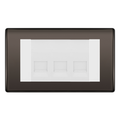 BG Nexus Black Nickel 3 Gang Master Telephone Socket, Screw Terminal - White Insert