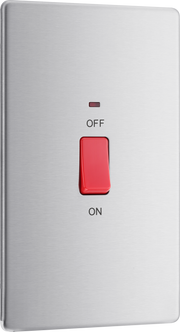 BG Electrical FBS72 Nexus Screwless Flat-Plate Cooker Switch Brushed Steel Neon 2 Way 45A by British General (BG-FBS72-Shopify-SA_1)