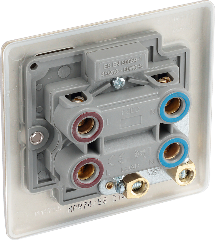 NPR74 Back - This 45A double pole switch with indicator from British General is ideal for use with cookers and ovens.