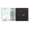 BG Screwless Black Nickel 13A Switched Spur FBN50 with 35mm Steel Back Box