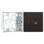 BG Screwless Black Nickel 13A Switched Spur FBN50 with 35mm Steel Back Box by British General