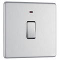 BG Electrical FBS31 Nexus Screwless Flat-Plate Single Switch Brushed Steel Neon 2 Way 20A