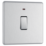 BG Electrical FBS31 Nexus Screwless Flat-Plate Single Switch Brushed Steel Neon 2 Way 20A by British General (BG-FBS31-Shopify-SA_1)