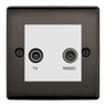 BG Nexus Metal Black Nickel TV & FM Socket NBN66W by British General (BG-NBN66W)