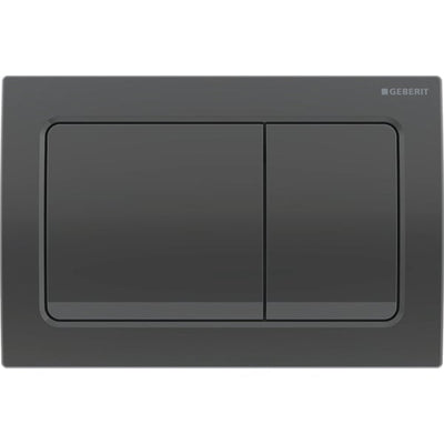 Geberit Alpha01 Square Dual Flush Plate - Black Chrome - 115.055.QC.1