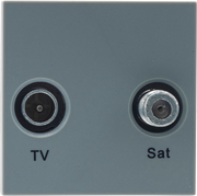 BG Nexus Grey EMTVSATG Diplexed TV/ SAT TV Outlet Euro Module Satellite by British General (BG-EMTVSATG)