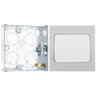 BG Evolve Brushed Steel 1 Gang 20A 16AX 2 Way Wide Rocker Light Switch PCDBS12WW with 25mm Steel Back Box