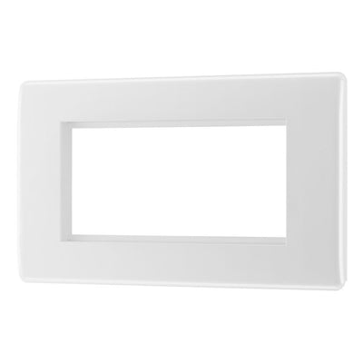 BG White 4 Gang Faceplate with 45W USB A+C Charger Modules – Black Insert