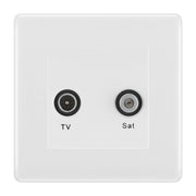 BG White Moulded TV & Satellite Socket NWMTVSATW by British General (BG-NWMTVSATW)
