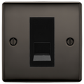 BG Nexus Black Nickel Single Secondary Telephone Socket, Screw Terminal - Black Insert