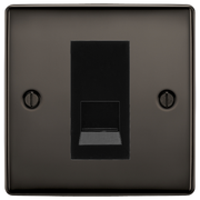 BG Nexus Black Nickel Single Secondary Telephone Socket, Screw Terminal - Black Insert by British General (BG-NBNEMS1+EMBTSSB)