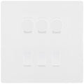 BG Evolve Pearlescent White 6 Gang Switch 3x Trailing Edge LED Dimmer 3x 2Way Custom Switch
