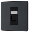 BG Evolve PCDMGRJ451B Matt Grey RJ45 Cat6 Data Outlet - Black Insert by British General (BG-PCDMGRJ451B-Shopify-SA_1)