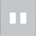BG RFPC2 Nexus Screwless Grid Polished Chrome 2 Module Front Plate
