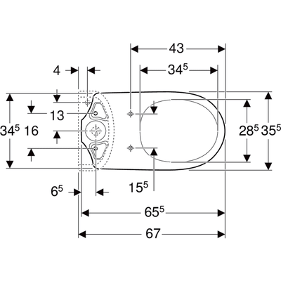 Geberit Selnova Close Coupled Pan - 390x360x670mm - White - 501.040.00.6 by Geberit (Geberit-501.040.00.6)