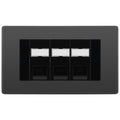 BG Evolve Black Chrome 3 Gang RJ45 Cat5e Data Socket Black Inserts