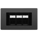 BG Evolve Black Chrome 3 Gang RJ45 Cat5e Data Socket Black Inserts
