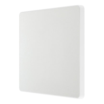 BG Evolve Pearlescent White Single Blank Plate PCDCL94W with 35mm Steel Back Box