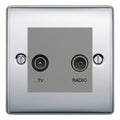 BG Nexus Metal Polished Chrome TV & FM Socket NPC66G