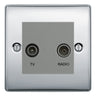 BG Nexus Metal Polished Chrome TV & FM Socket NPC66G by British General (BG-NPC66G)