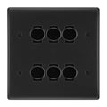 BG Matt Black 6 Gang 2 Way Trailing Edge Dimmer LED Compatible Custom Grid Switch