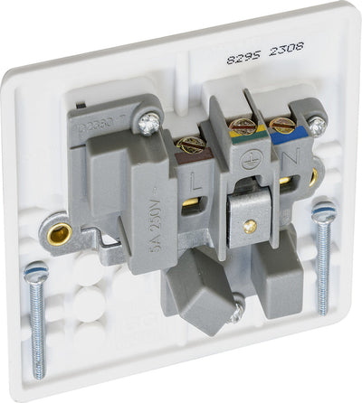 BG 829S Moulded Rounded Edge | White | 1 Gang 5A Switched Round Pin Socket by British General (BG-829S)