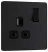 BG Evolve PCDMB21B Matt Black 1 Gang 13A Switched Socket-Black Insert by British General (BG-PCDMB21B-Shopify-SA_1)