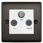 BG Nexus Metal Black Nickel TV/FM/SAT Socket NBN67W by British General (BG-NBN67W)