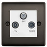 BG Nexus Metal Black Nickel TV/FM/SAT Socket NBN67W by British General (BG-NBN67W)