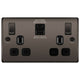 BG NBN22UACB Double 13 Amp Socket Outlet with A and C type USB Charger Black Nickel