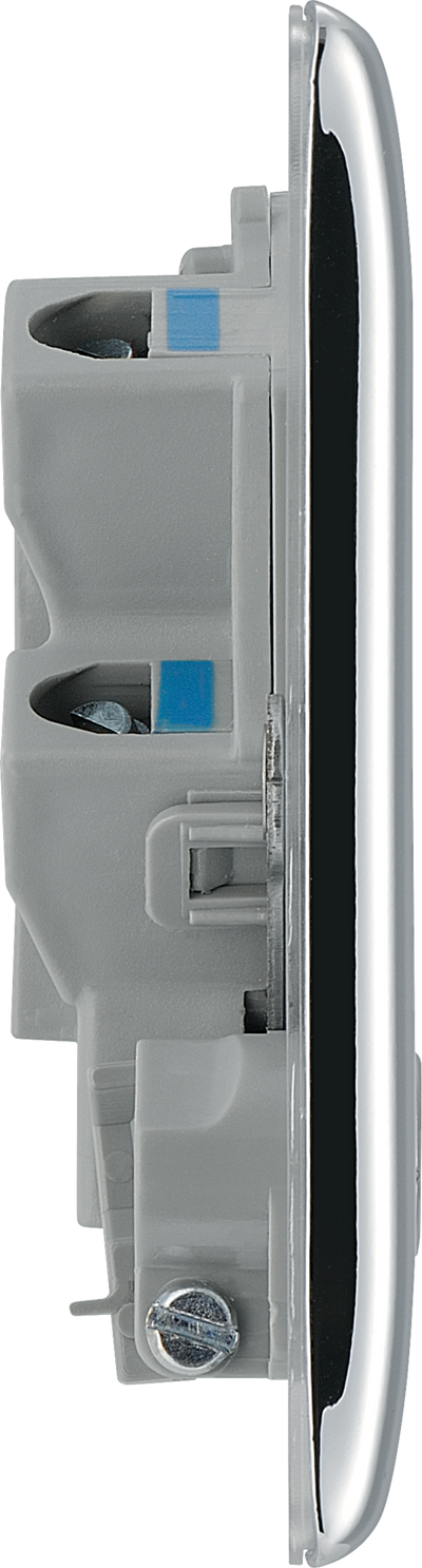 BG NPC55 Nexus Metal Polished Chrome 13A Flex Output Unswitched Fused Spur Unit