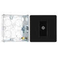 BG Screwless Matt Black Single Satellite Socket FFB64 with 25mm Steel Back Box