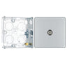 BG Screwless Polished Chrome 1 Gang Coaxial TV Socket FPC60 with 25mm Steel Back Box