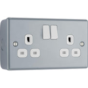 BG MC522 Metal Clad 13 Amp Double 2 Gang Switched Socket Twin Industrial Socket by British General (BG-MC522)