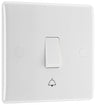 BG 814 Moulded Round Edge | White | 1 Gang 10AX 1 Way Bell Push Plate Switch by British General (BG-814)