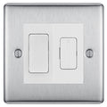 BG Nexus Metal Brushed Steel 20A Intermediate Switch & 13A Fused Spur Plate | White Insert