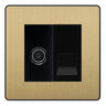 BG Evolve Satin Brass TV Aerial & Master Telephone Socket Black Insert by British General