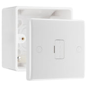 BG Nexus 13A Flex Unswitched Spur + Cable Outlet White & 50mm Pattress Back Box by British General (BG-855+877)